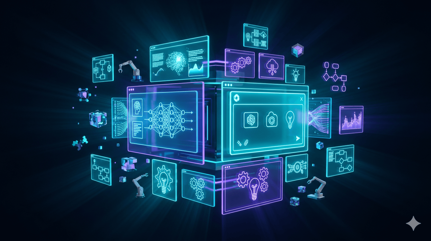 Illustration 3D — Formation numérique & IA - l'IA n'est pas une menace. C'est un outil. Si on sait s'en servir.